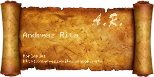 Andresz Rita névjegykártya