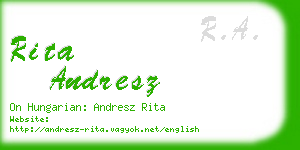 rita andresz business card